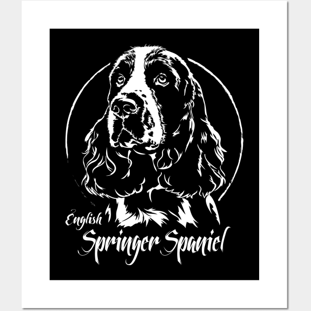 Proud English Springer Spaniel dog portrait Wall Art by wilsigns